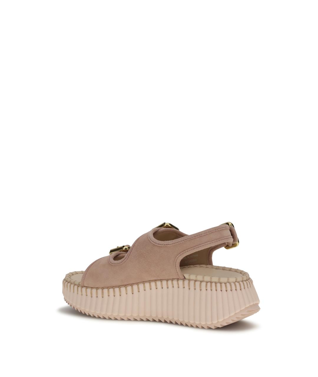 CHLOE Розовые замшевые сандалии, фото 3