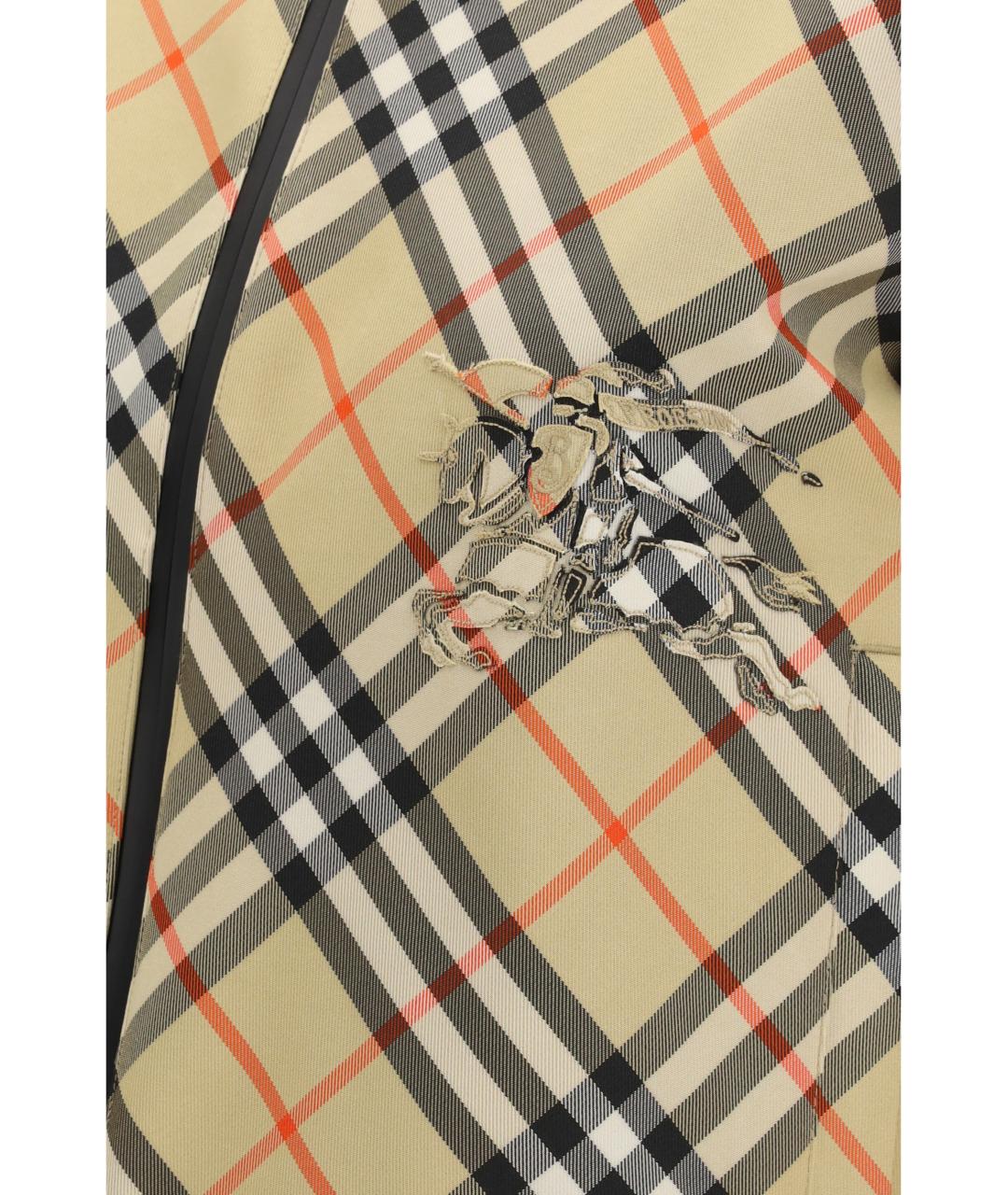 BURBERRY Бежевая полиэстеровая куртка, фото 5