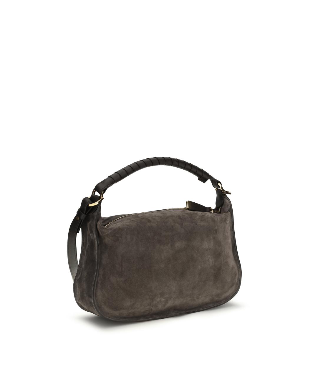 CHLOE Коричневая замшевая сумка через плечо, фото 3