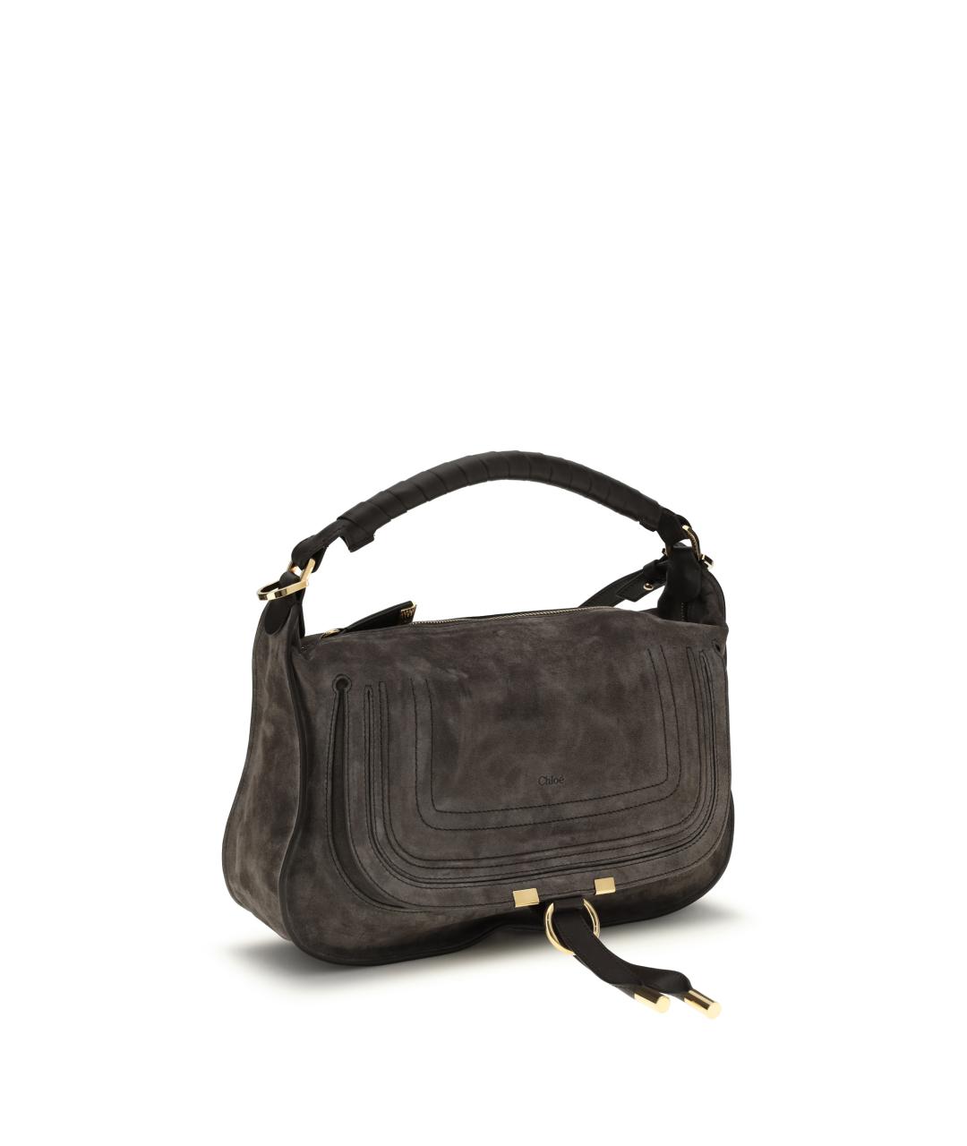 CHLOE Коричневая замшевая сумка через плечо, фото 2