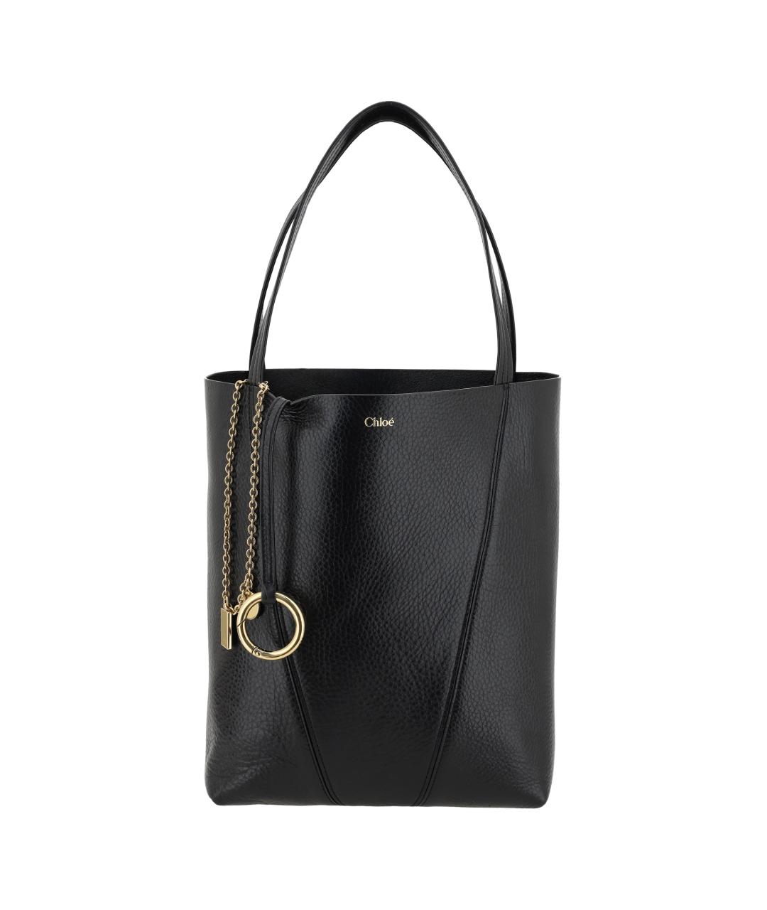 CHLOE Черная кожаная сумка тоут, фото 1