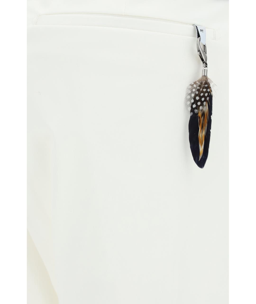 PT TORINO Белые хлопковые повседневные брюки, фото 3