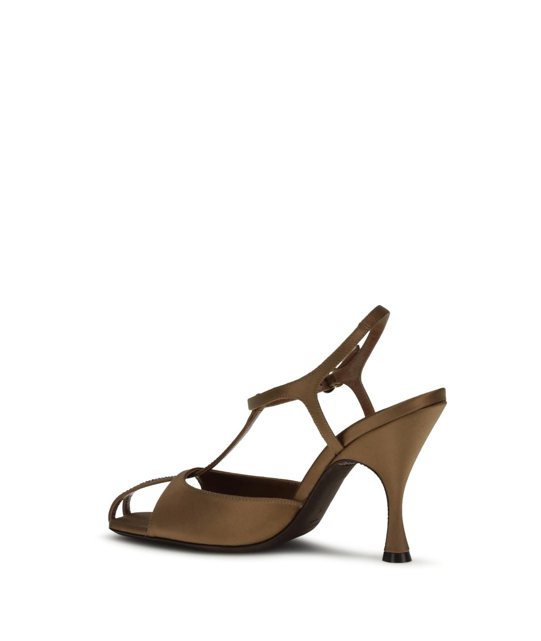 HERBERT LEVINE Коричневые текстильные сандалии, фото 3