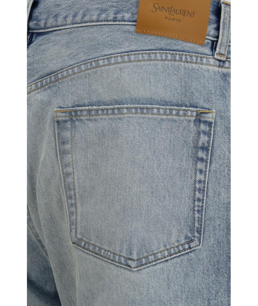 SAINT LAURENT Хлопковые прямые джинсы, фото 3