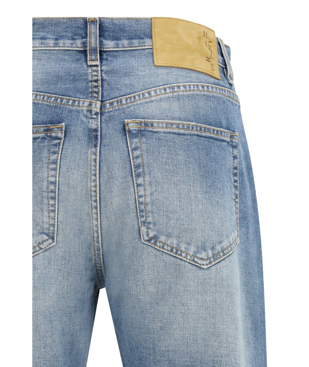 HAIKURE Голубые хлопковые прямые джинсы, фото 3