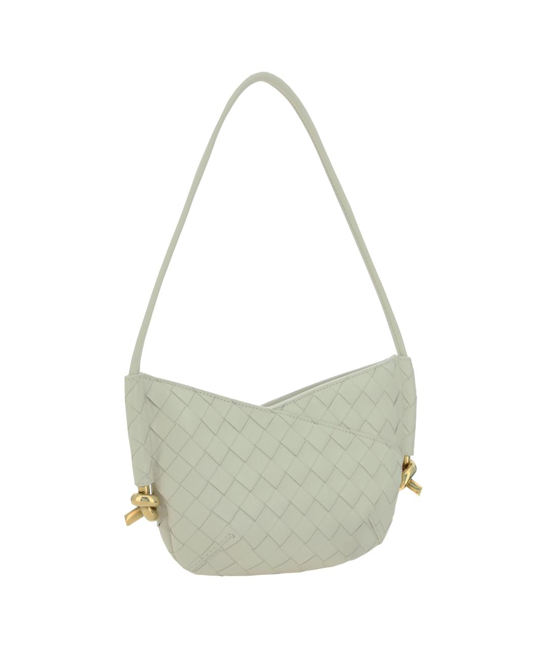 BOTTEGA VENETA Белая кожаная сумка через плечо, фото 2