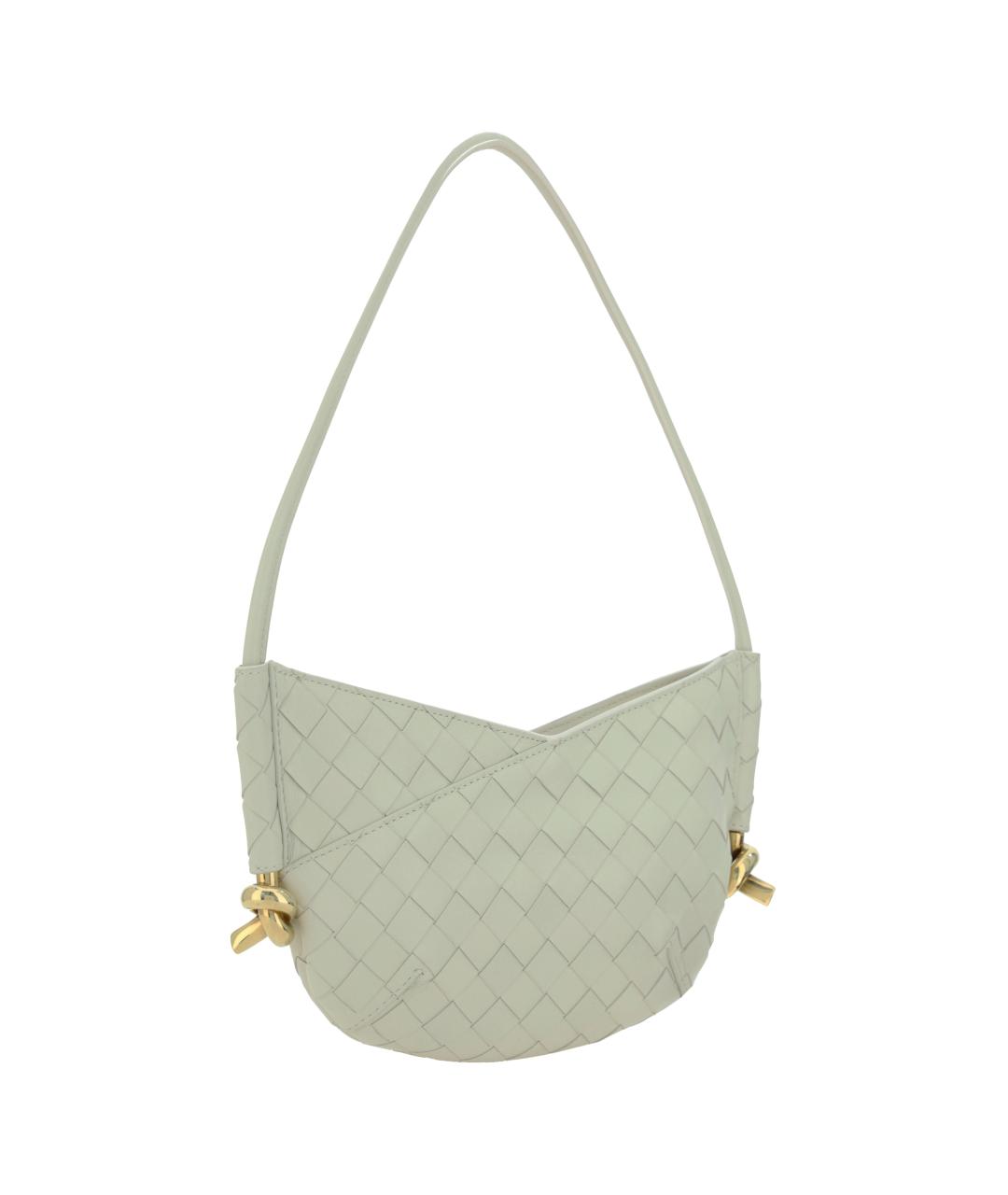 BOTTEGA VENETA Белая кожаная сумка через плечо, фото 3