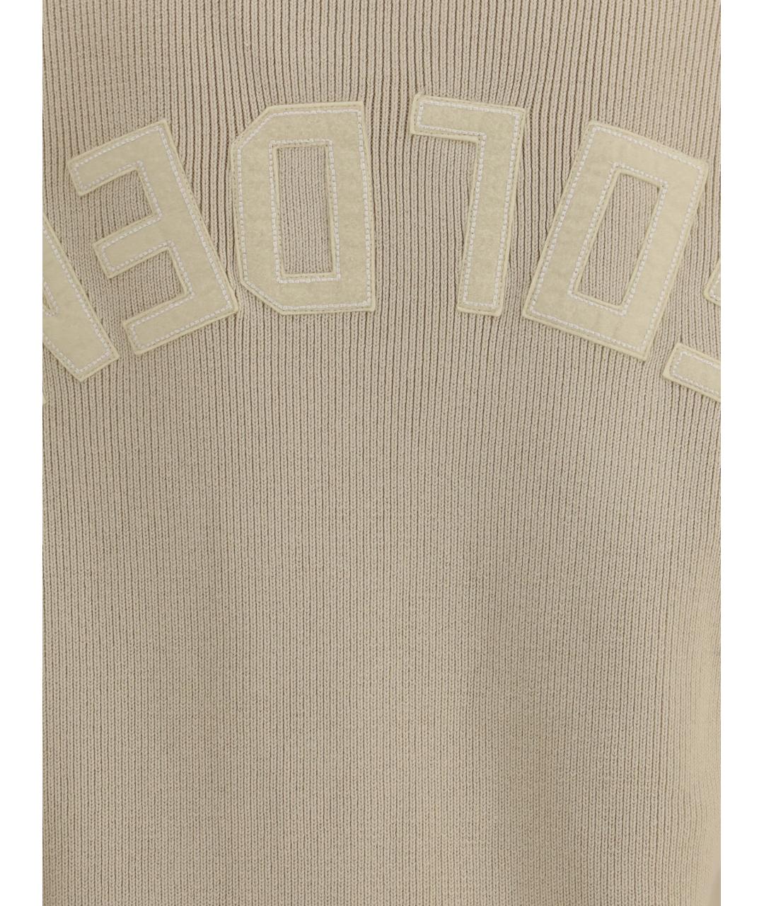GOLDEN GOOSE DELUXE BRAND Бежевый хлопковый джемпер / свитер, фото 3
