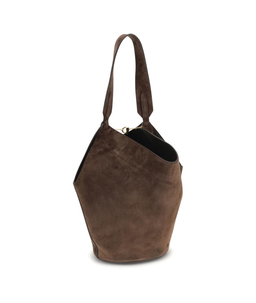 KHAITE Коричневая замшевая сумка тоут, фото 3