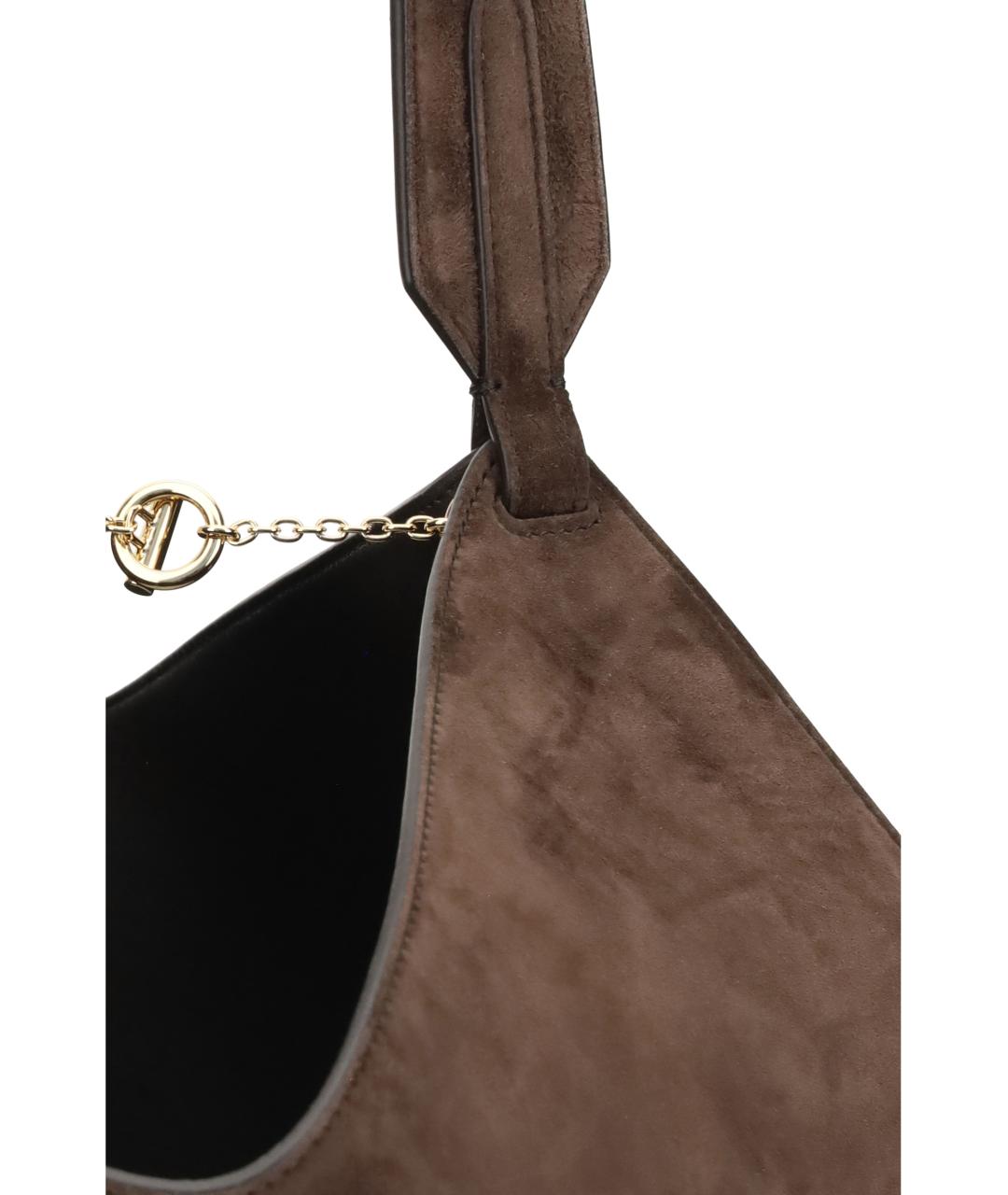 KHAITE Коричневая замшевая сумка тоут, фото 4