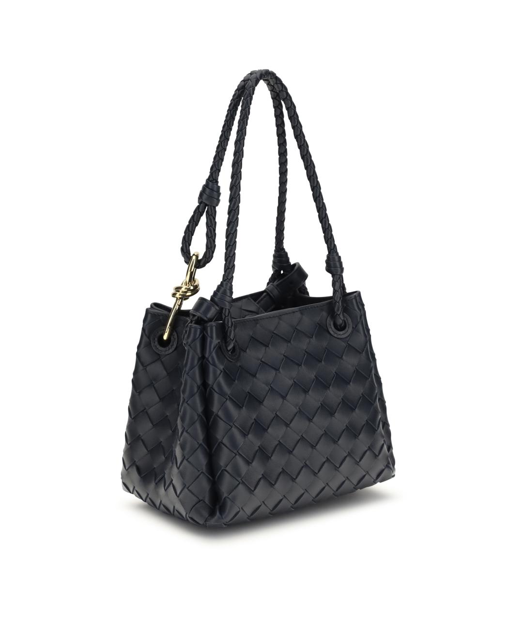 BOTTEGA VENETA Темно-синяя кожаная сумка тоут, фото 3