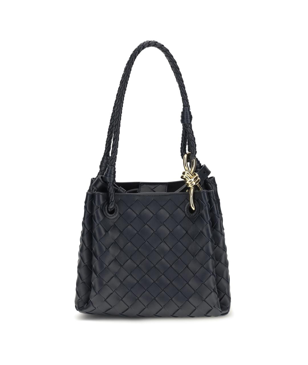 BOTTEGA VENETA Темно-синяя кожаная сумка тоут, фото 1