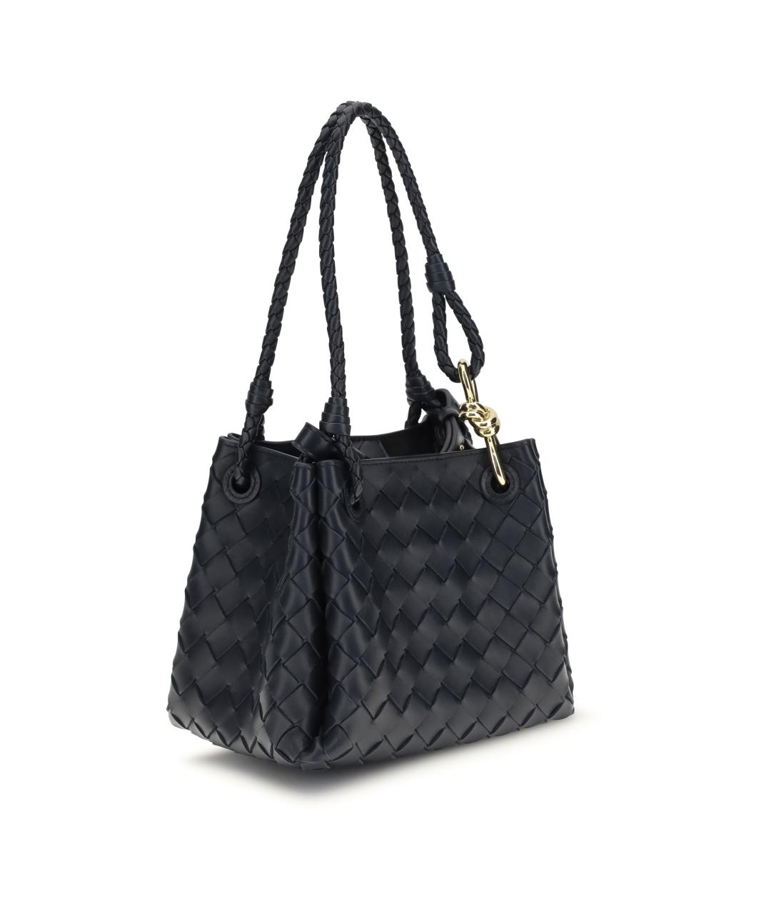 BOTTEGA VENETA Темно-синяя кожаная сумка тоут, фото 2