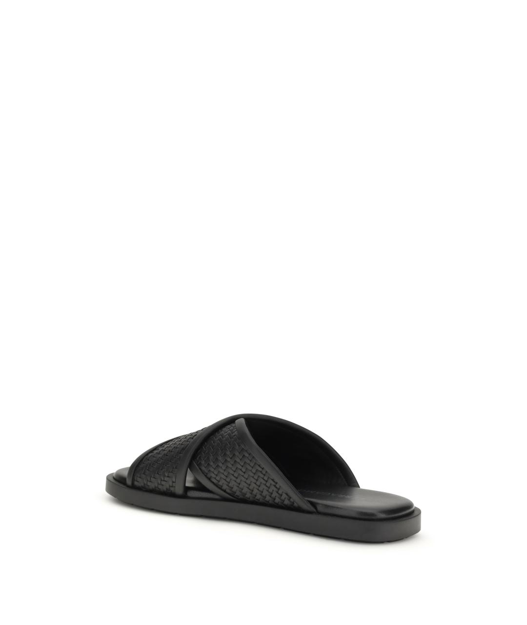 FERRAGAMO Черные кожаные шлепанцы, фото 3