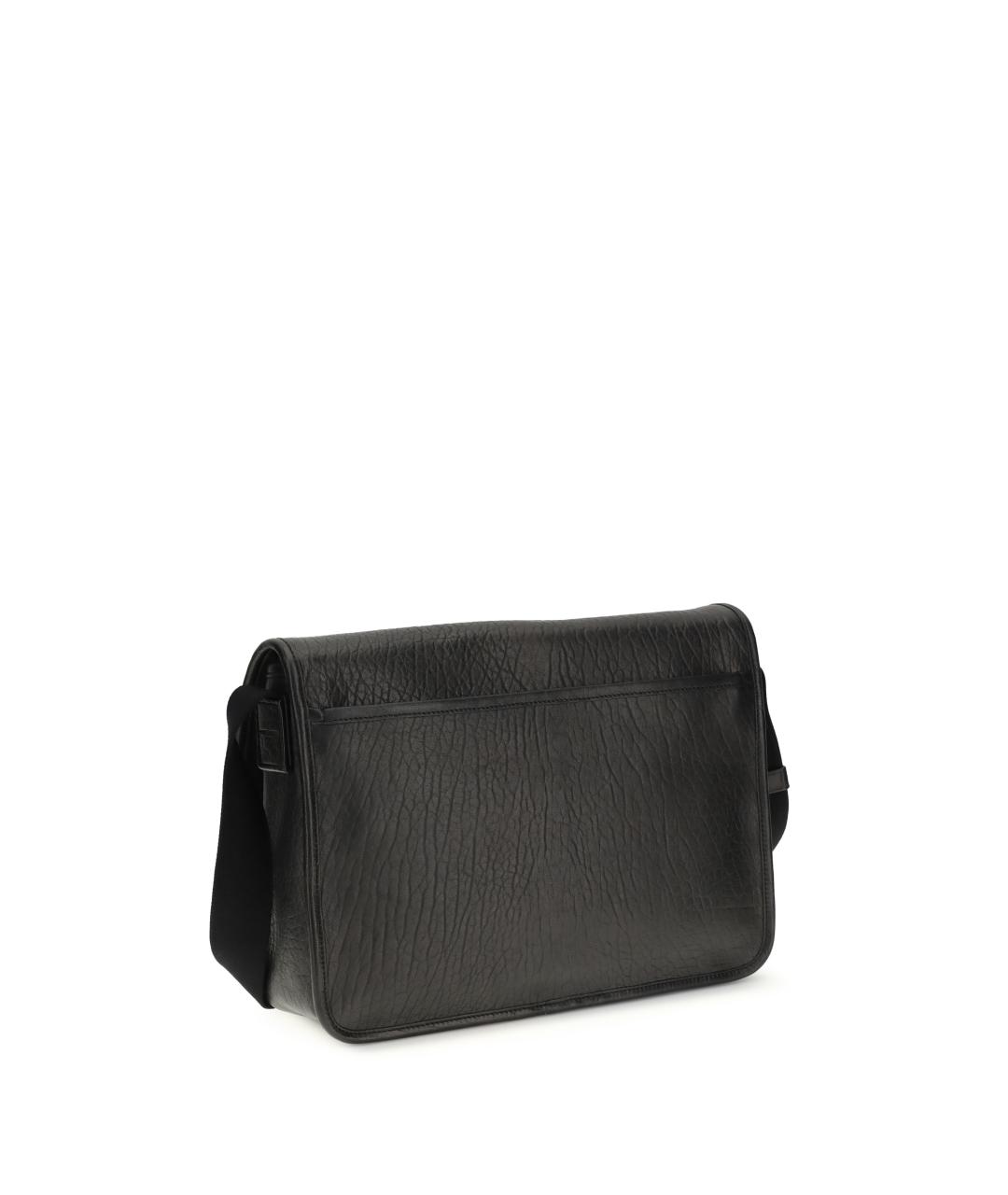 SAINT LAURENT Черная кожаная сумка на плечо, фото 3