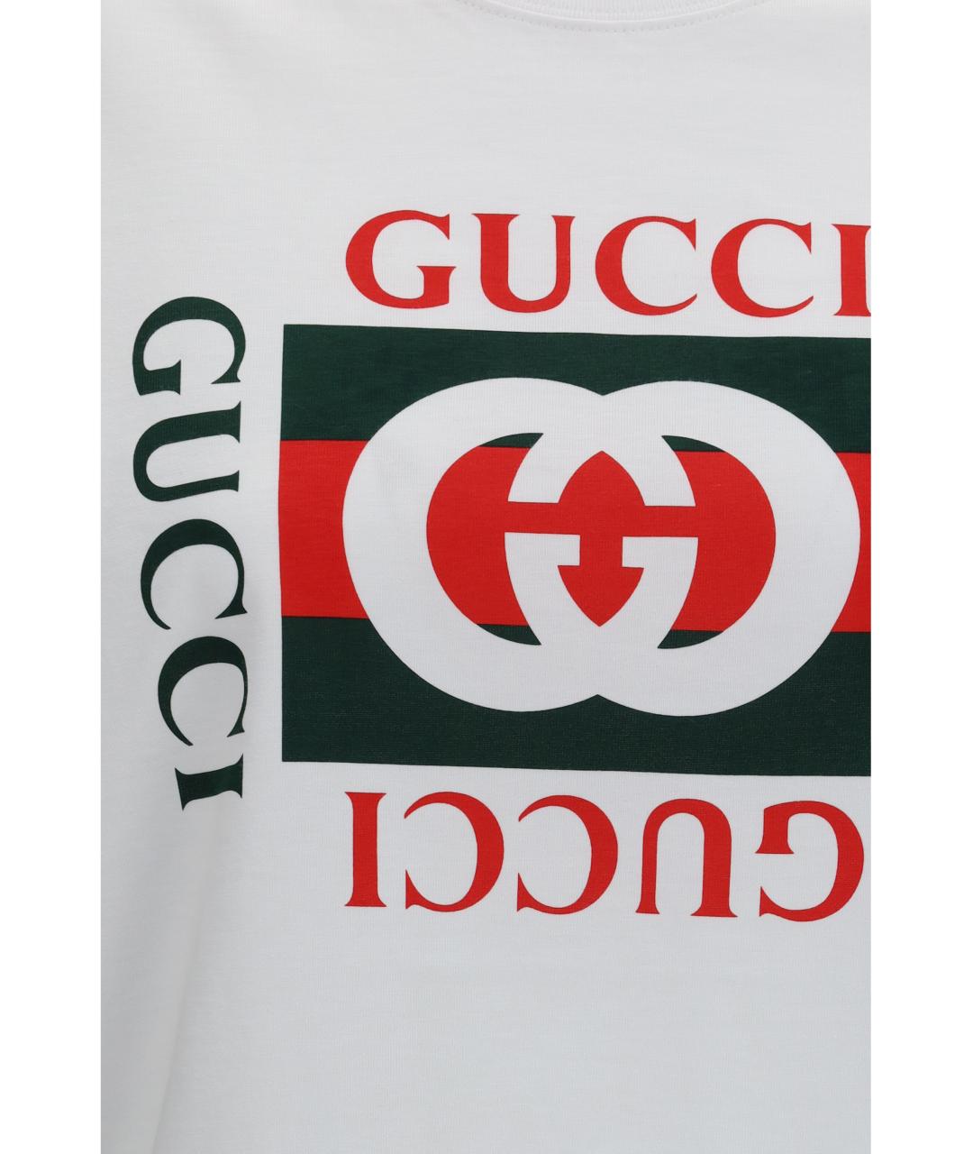 GUCCI Белая хлопковая футболка, фото 3