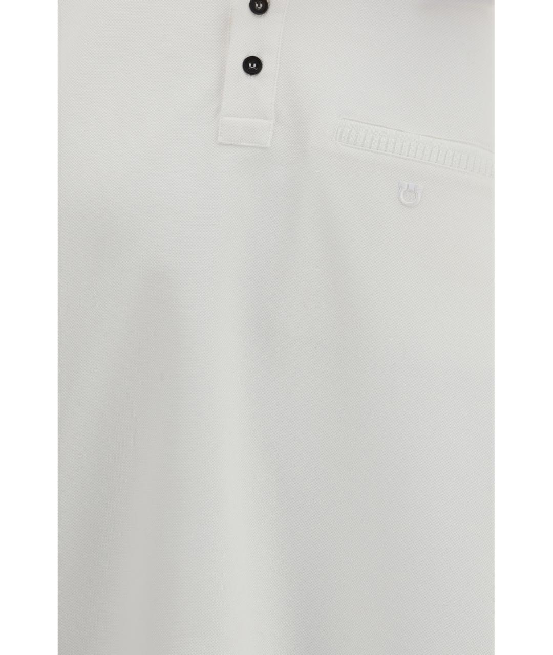 FERRAGAMO Белое хлопковое поло с коротким рукавом, фото 3
