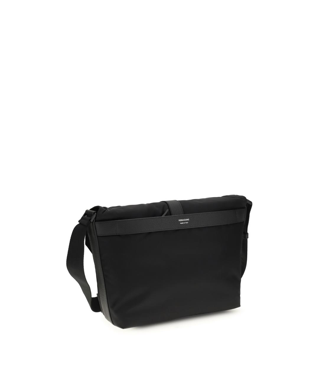 FERRAGAMO Черная тканевая сумка на плечо, фото 3
