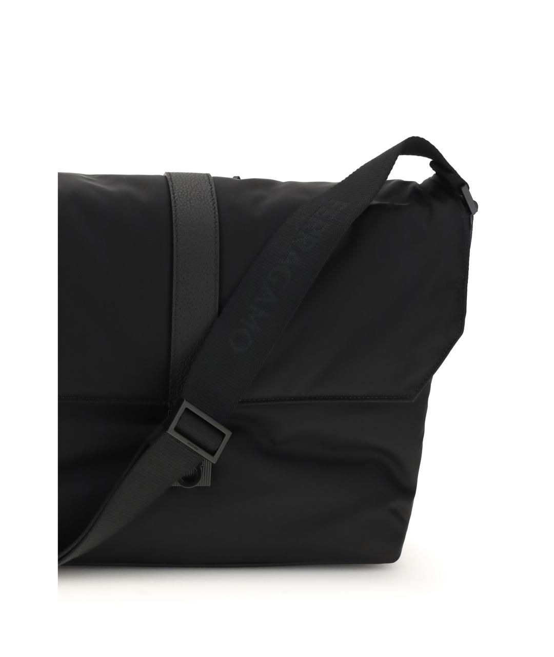 FERRAGAMO Черная тканевая сумка на плечо, фото 4