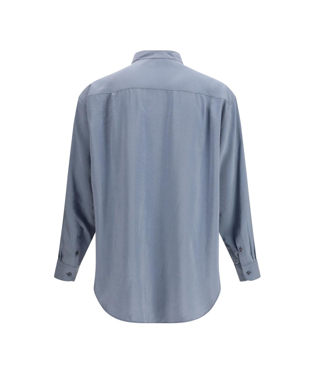 GIORGIO ARMANI Голубая шелковая кэжуал рубашка, фото 2