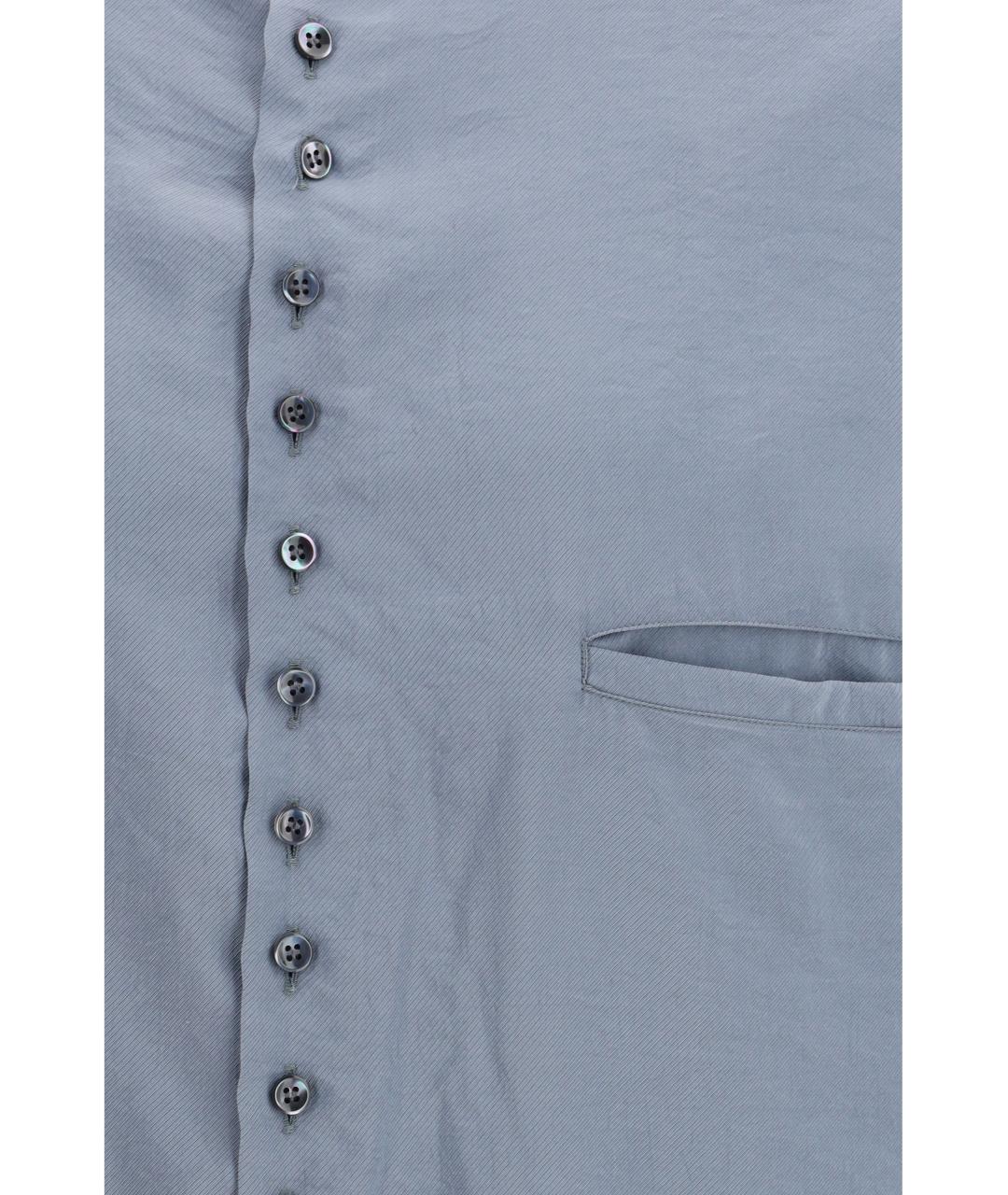 GIORGIO ARMANI Голубая шелковая кэжуал рубашка, фото 3