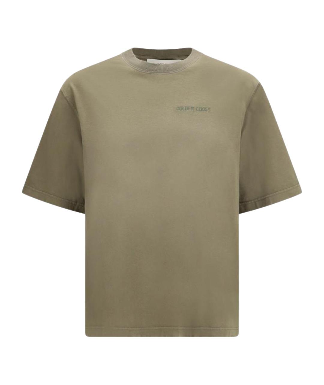 GOLDEN GOOSE DELUXE BRAND Зеленая хлопковая футболка, фото 1