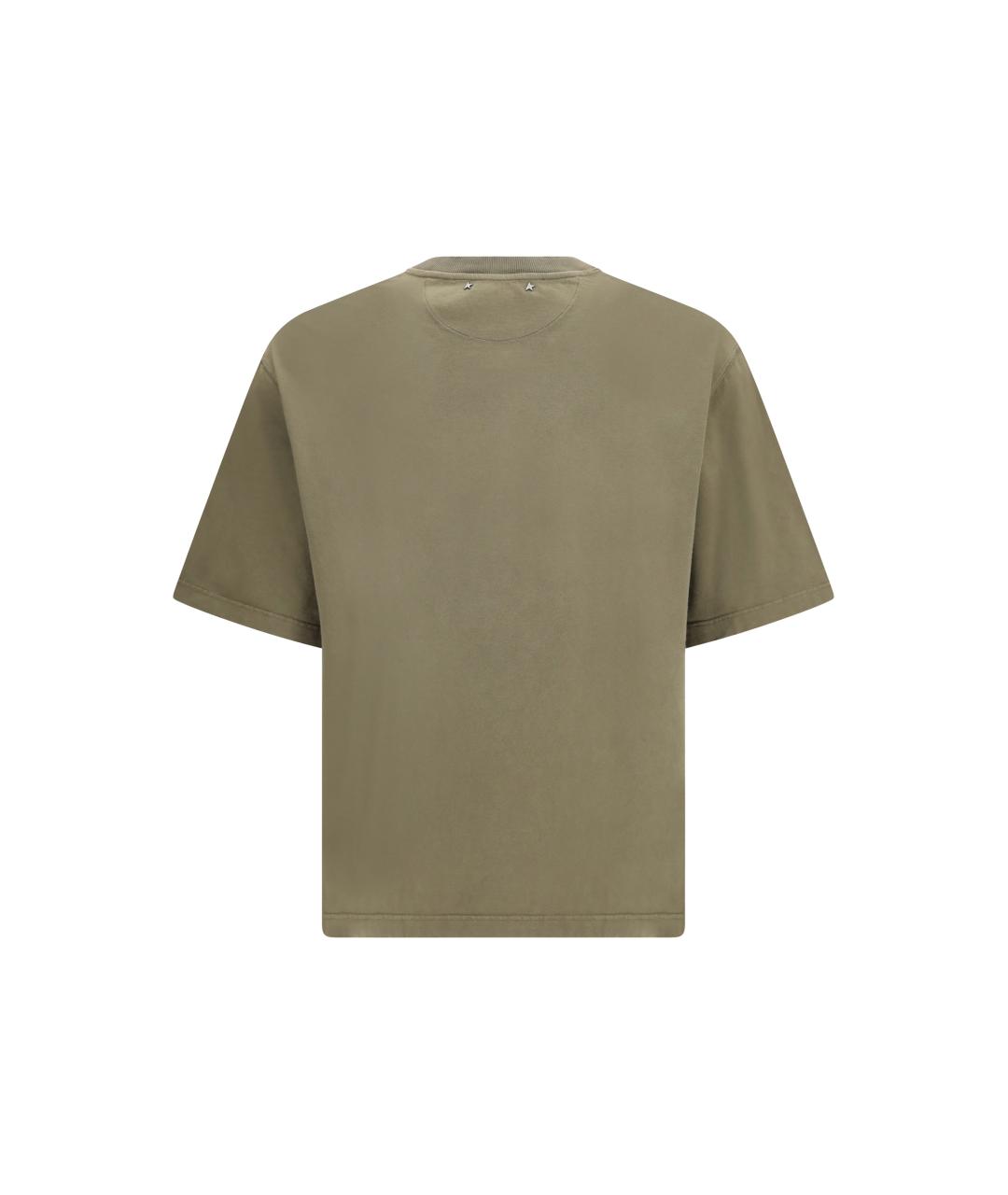 GOLDEN GOOSE DELUXE BRAND Зеленая хлопковая футболка, фото 2