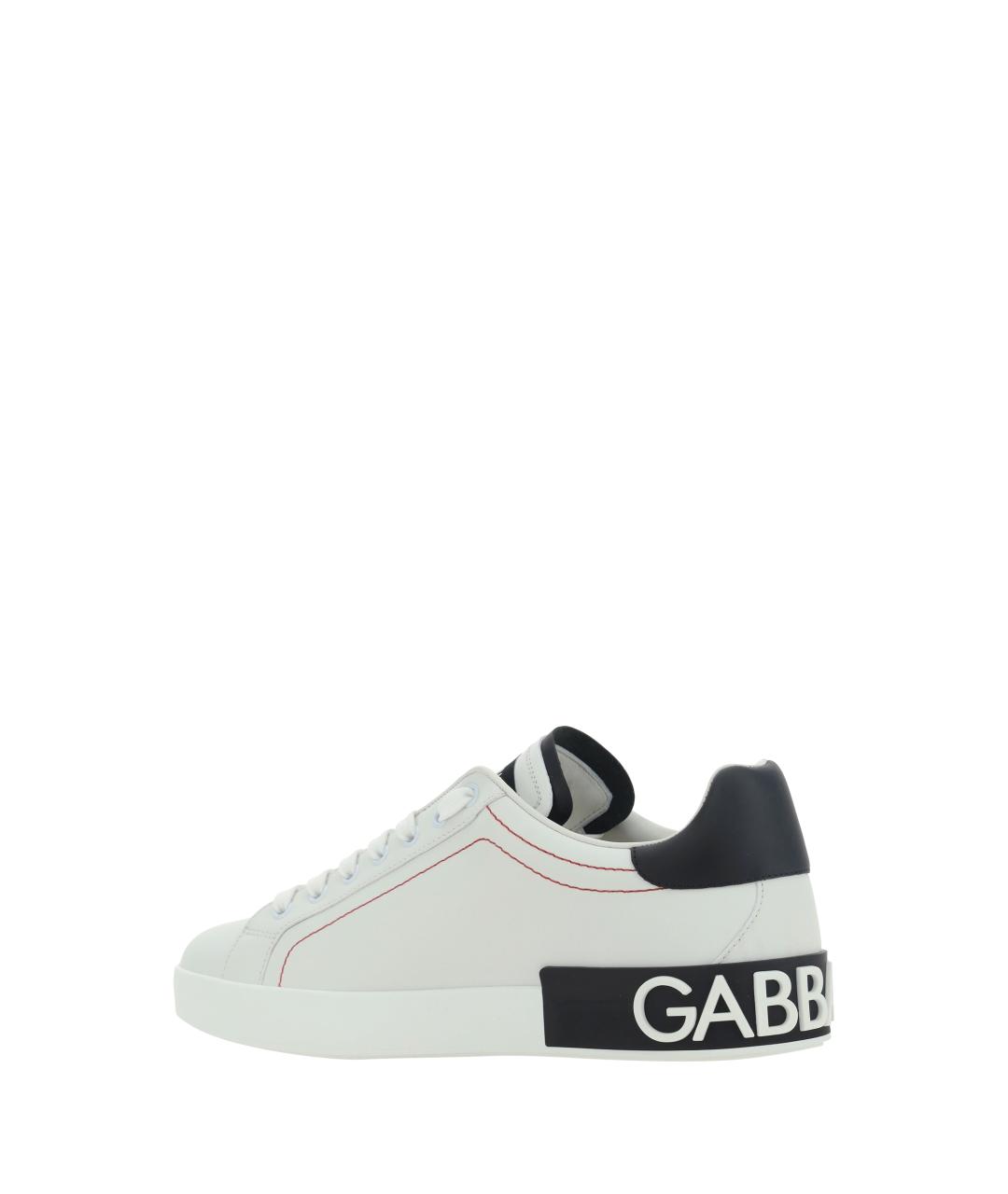 DOLCE&GABBANA Белые кожаные низкие кроссовки / кеды, фото 3