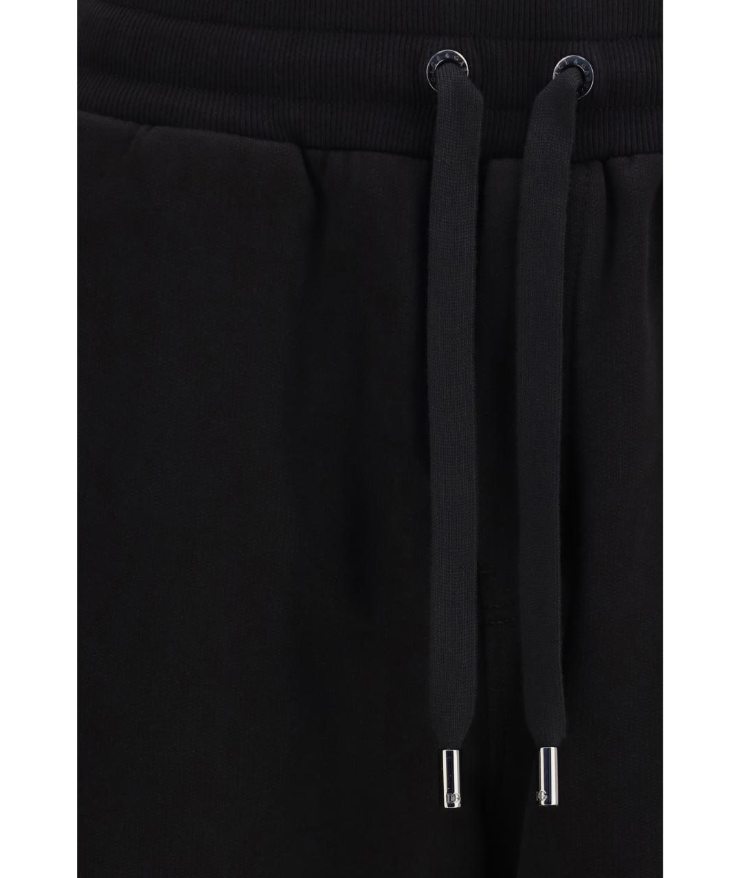 DOLCE&GABBANA Черные хлопковые повседневные брюки, фото 3