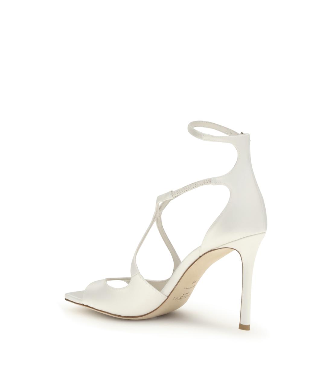 JIMMY CHOO Белые текстильные босоножки, фото 3