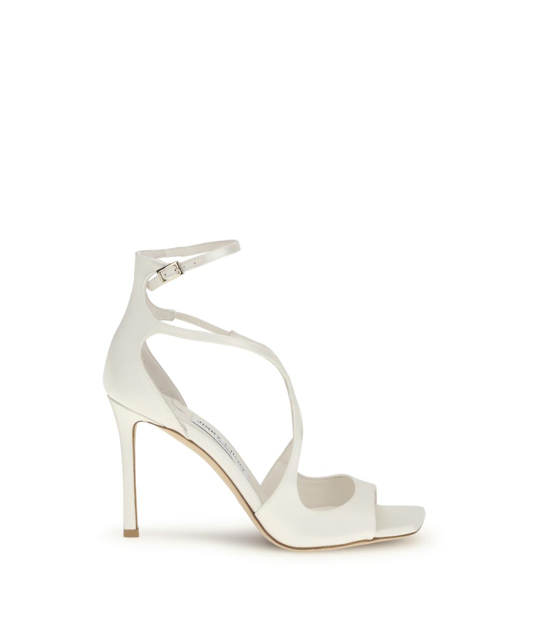 JIMMY CHOO Белые текстильные босоножки, фото 1