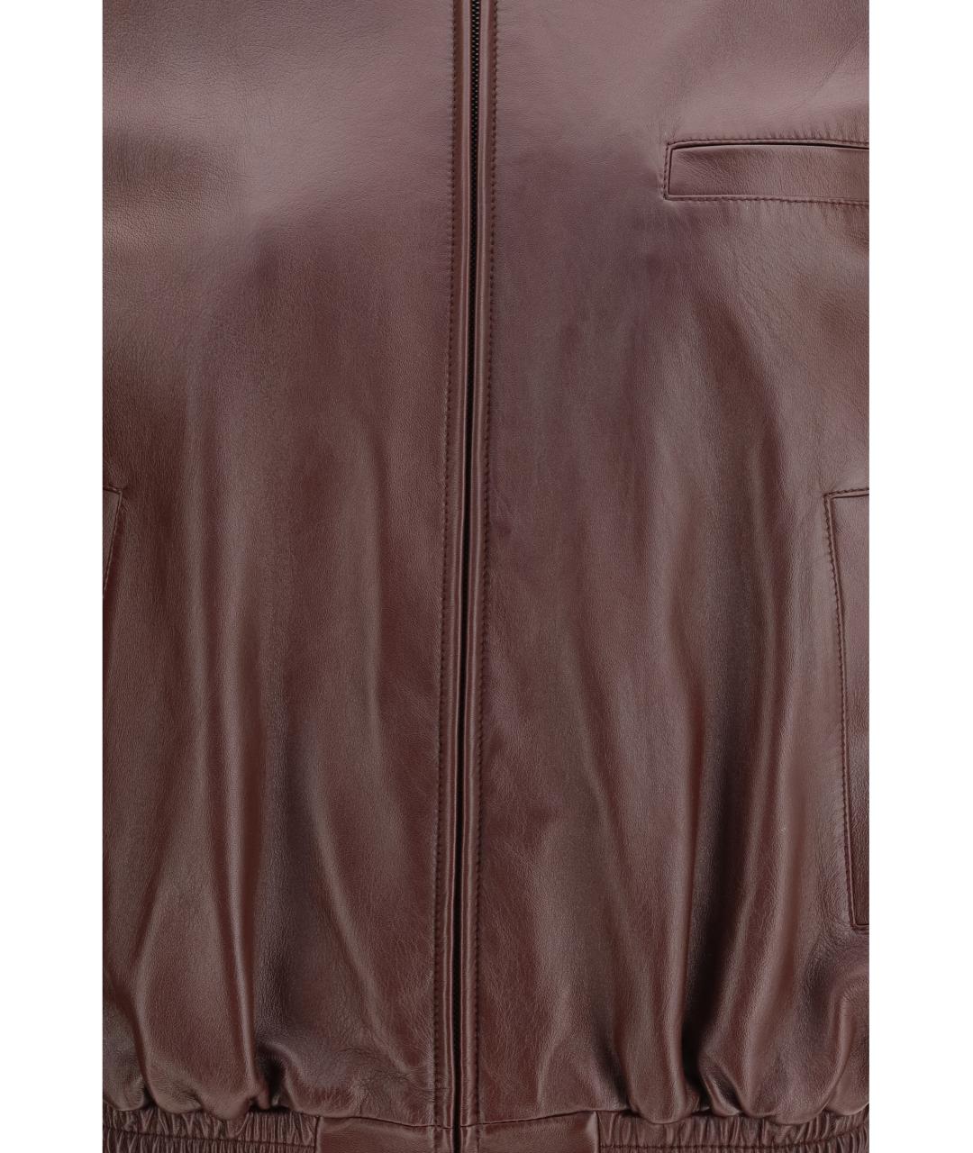 PHOEBE PHILO Бордовая кожаная куртка, фото 3