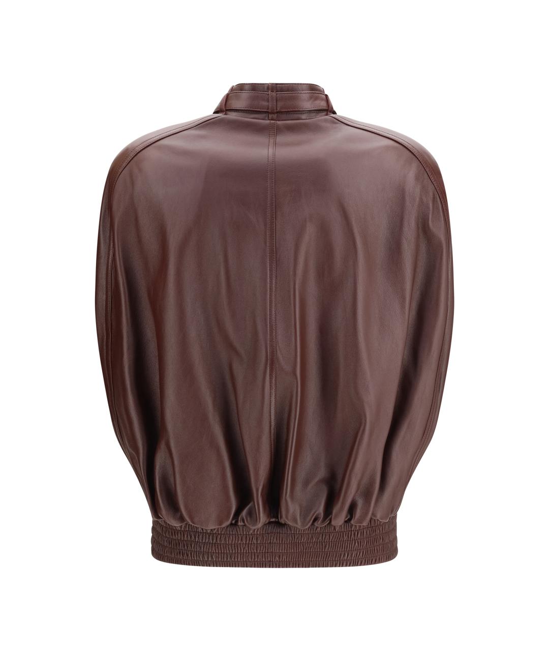 PHOEBE PHILO Бордовая кожаная куртка, фото 2