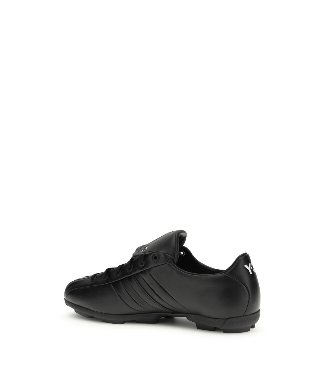Y-3 Черные кожаные низкие кроссовки / кеды, фото 3
