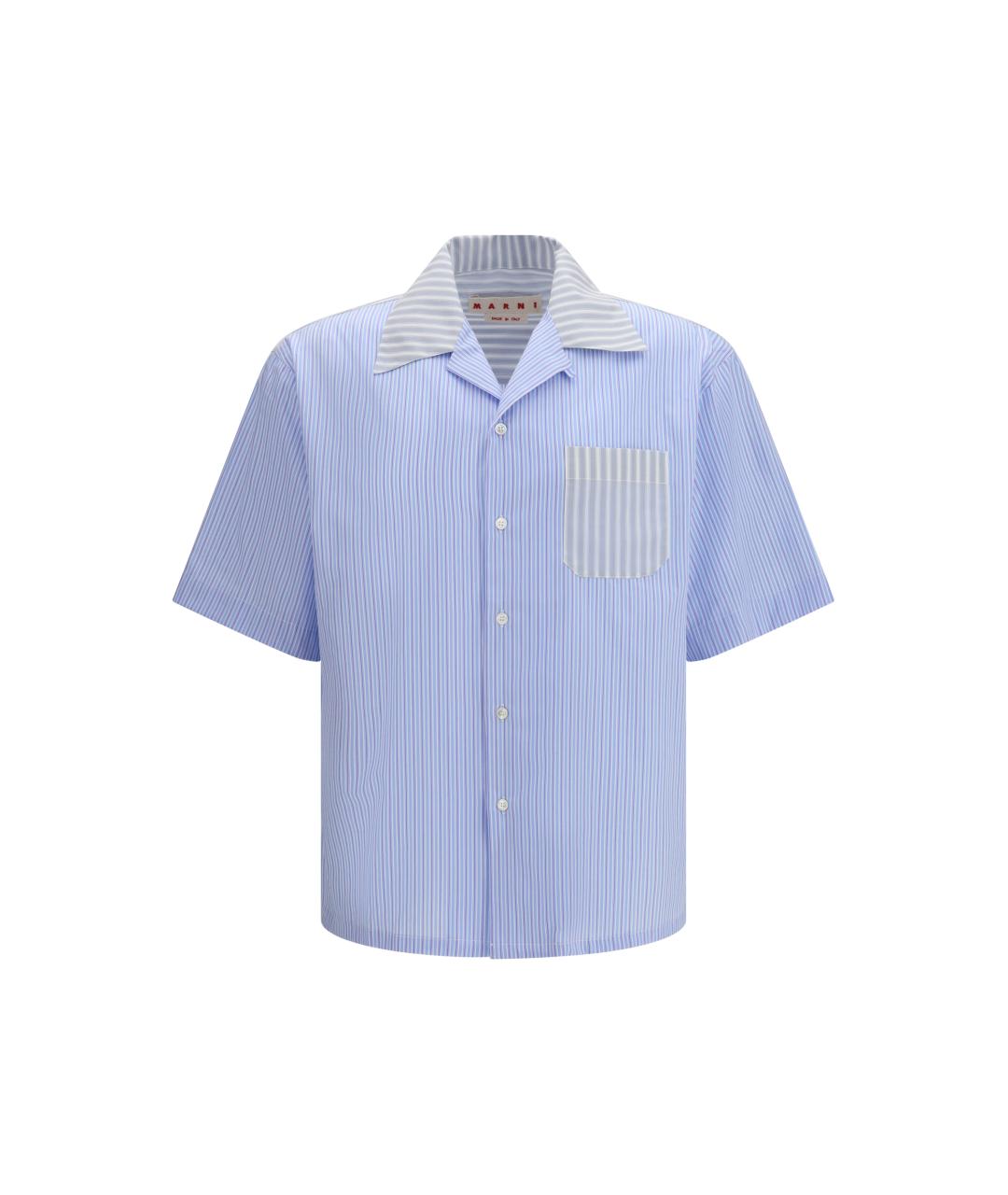 MARNI Голубая хлопковая кэжуал рубашка, фото 4