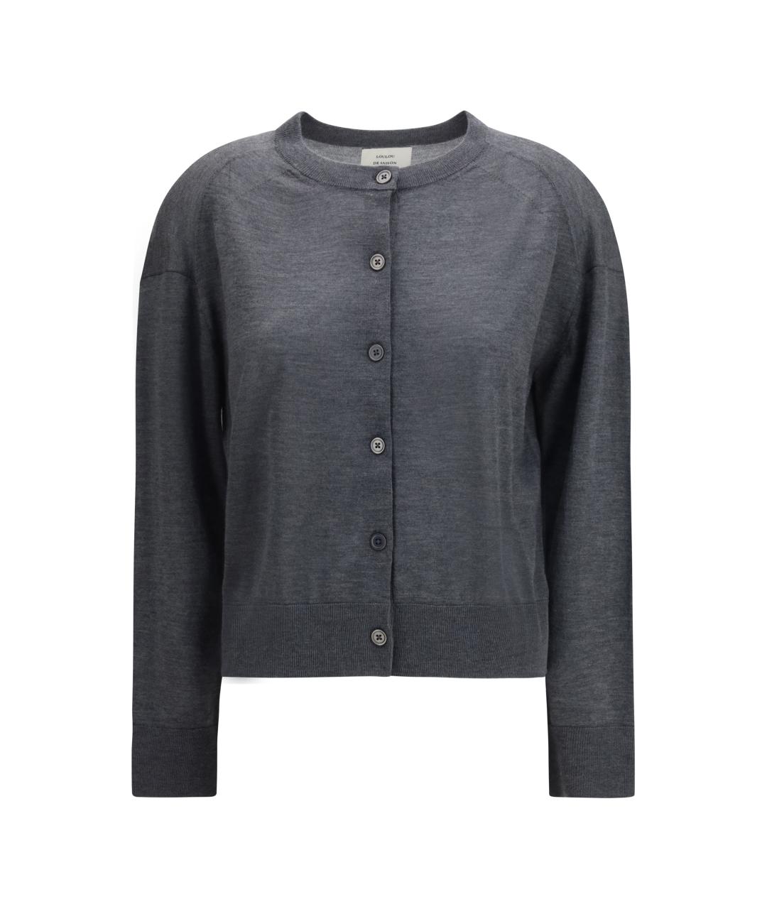 LOULOU STUDIO Антрацитовый кашемировый кардиган, фото 1