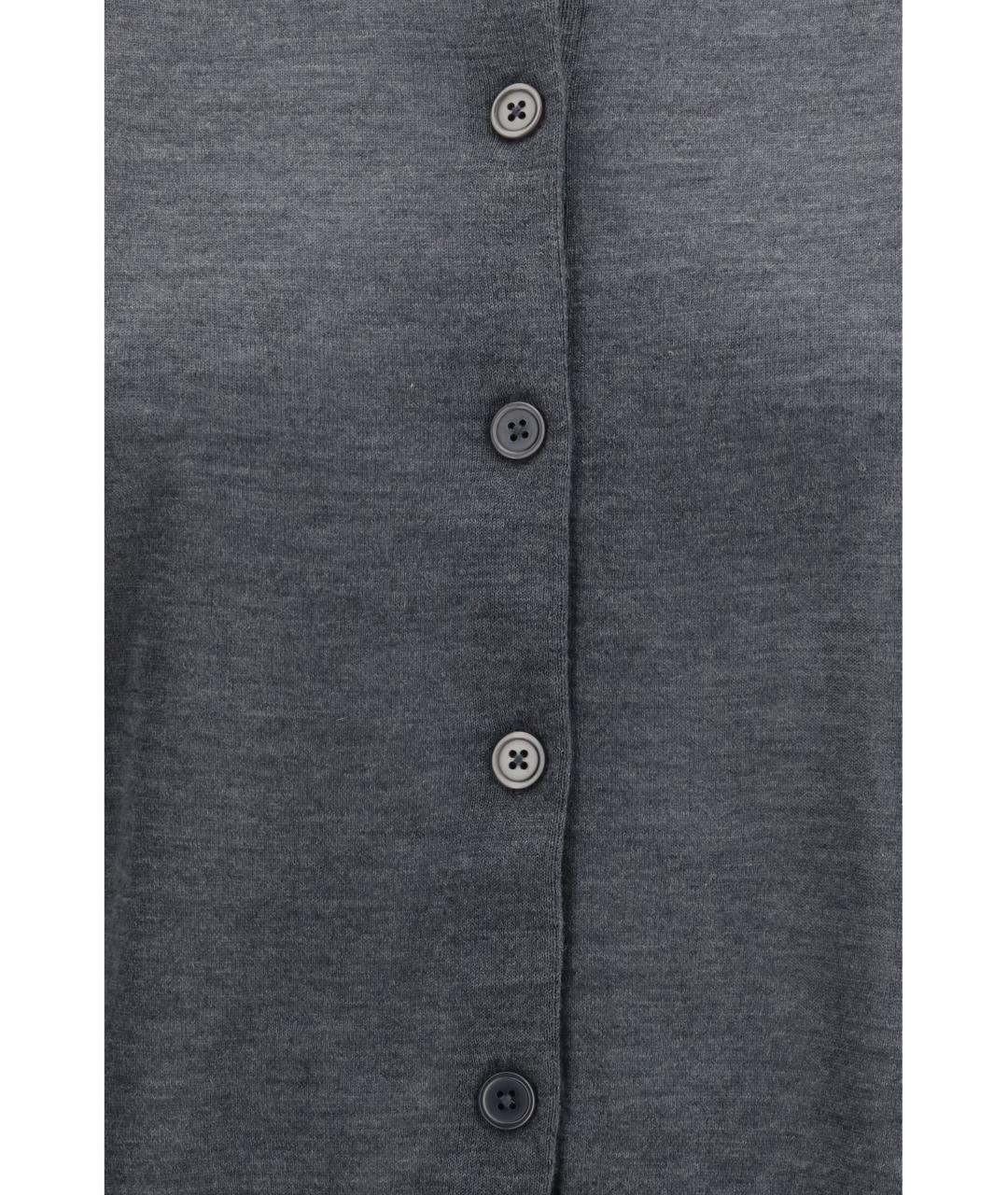 LOULOU STUDIO Антрацитовый кашемировый кардиган, фото 3