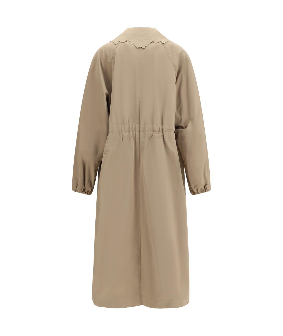 FABIANA FILIPPI Бежевый полиэстеровый тренч/плащ, фото 2