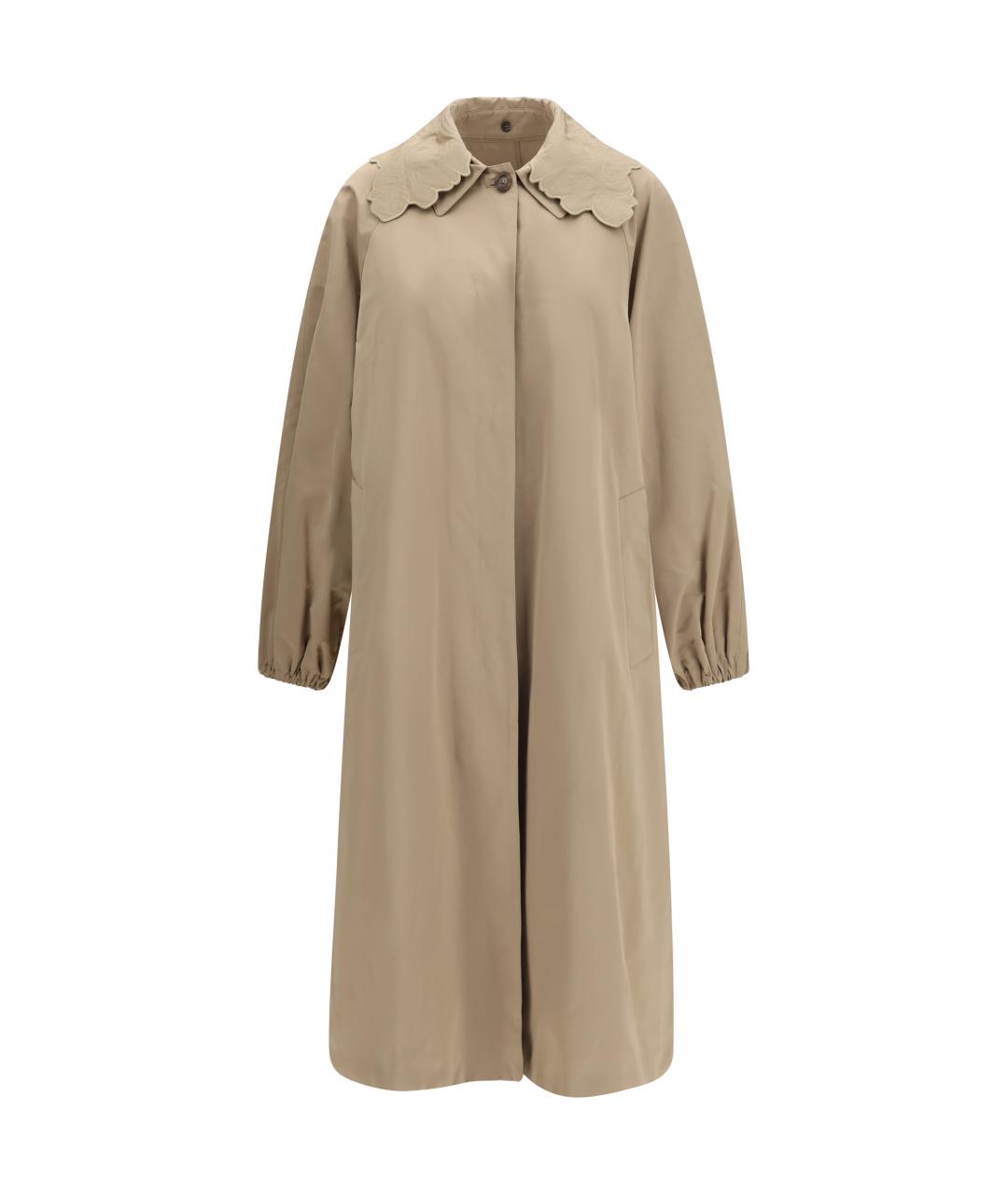 FABIANA FILIPPI Бежевый полиэстеровый тренч/плащ, фото 1