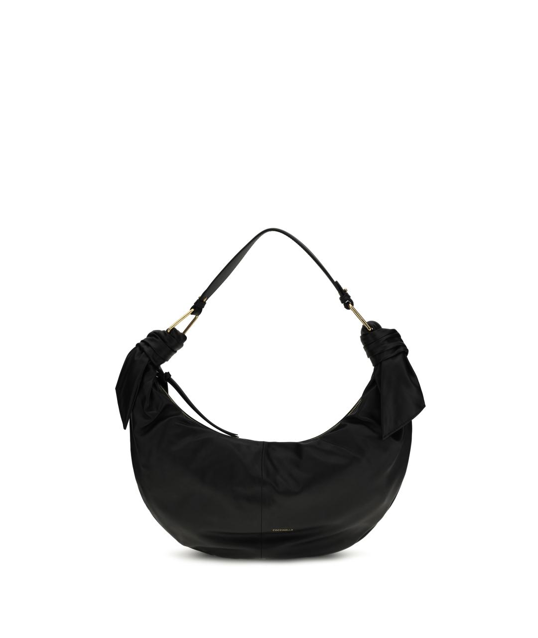 COCCINELLE Черная кожаная сумка с короткими ручками, фото 1