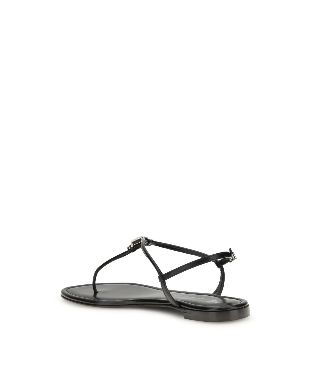 GIUSEPPE ZANOTTI DESIGN Черные кожаные сандалии, фото 3