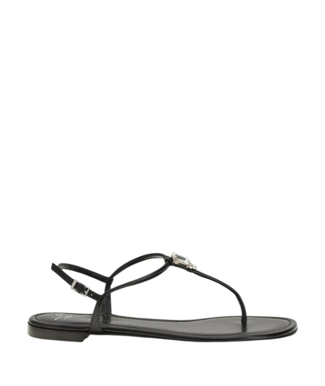 GIUSEPPE ZANOTTI DESIGN Черные кожаные сандалии, фото 1