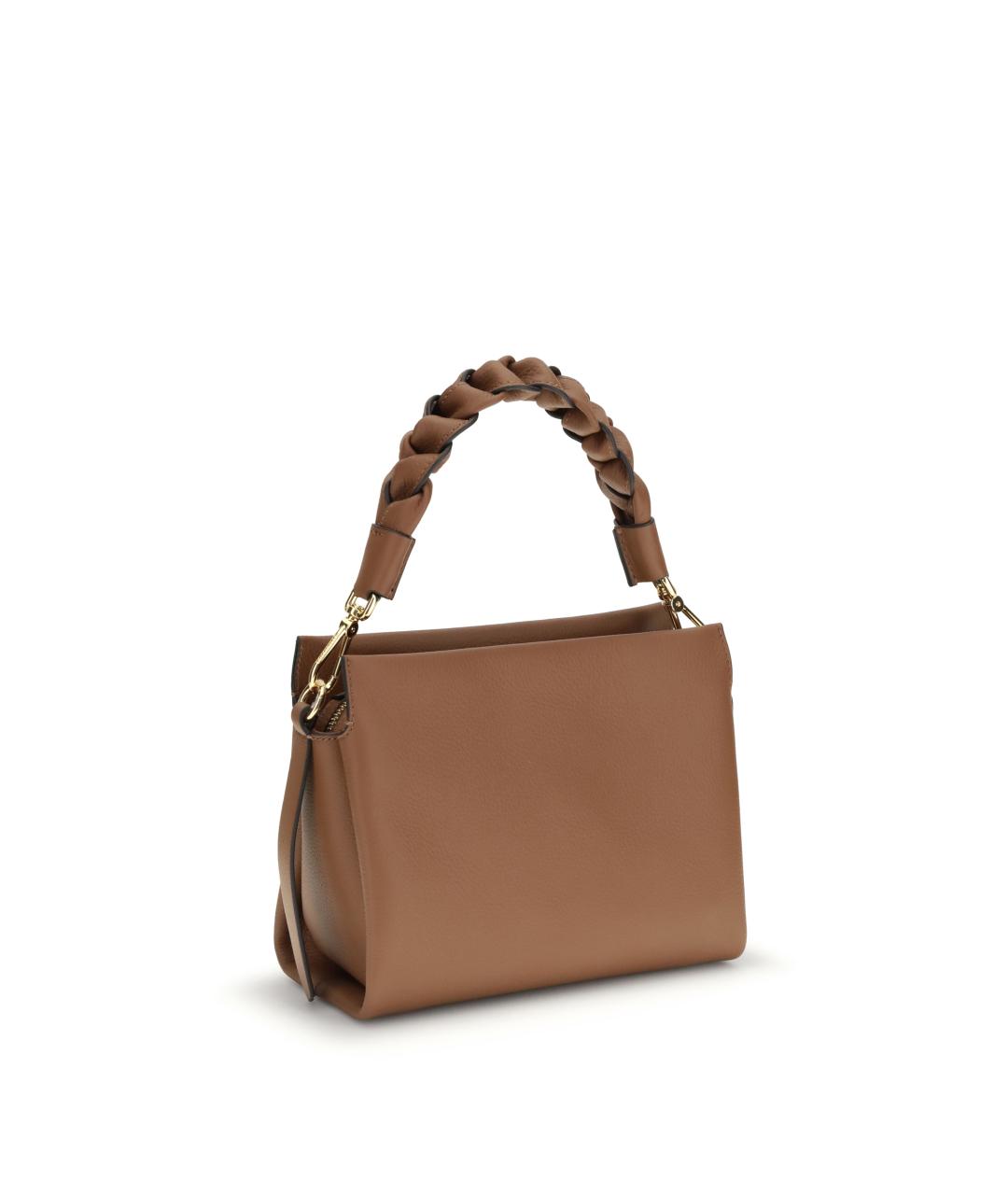 COCCINELLE Коричневая кожаная сумка с короткими ручками, фото 3