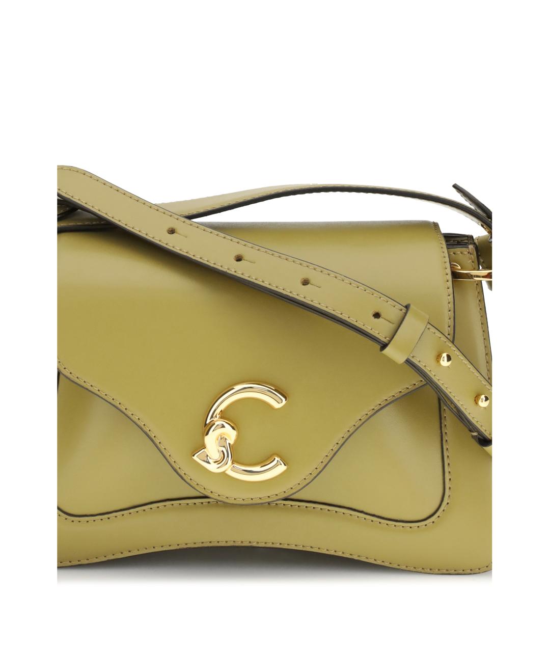 COCCINELLE Зеленая кожаная сумка с короткими ручками, фото 4