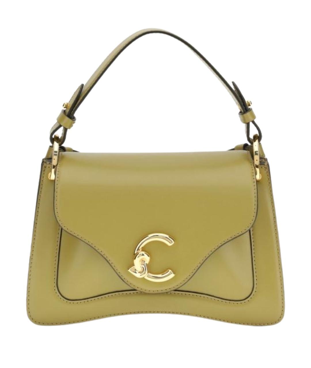 COCCINELLE Зеленая кожаная сумка с короткими ручками, фото 1