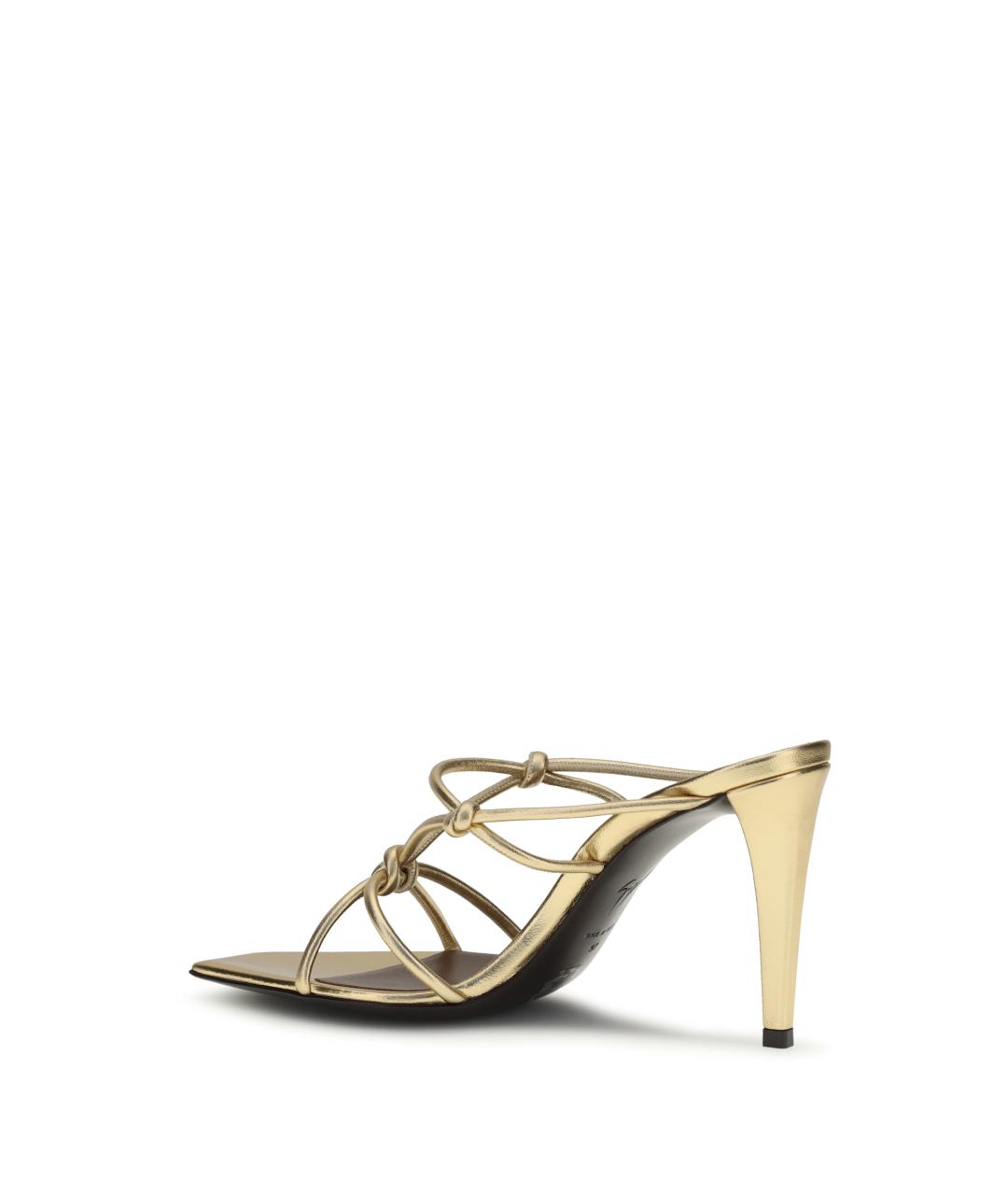 GIUSEPPE ZANOTTI DESIGN Золотые кожаные сандалии, фото 3