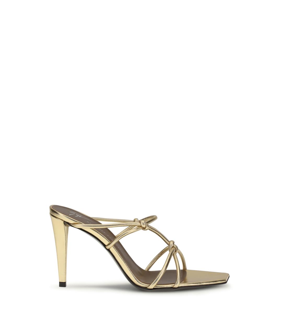 GIUSEPPE ZANOTTI DESIGN Золотые кожаные сандалии, фото 1
