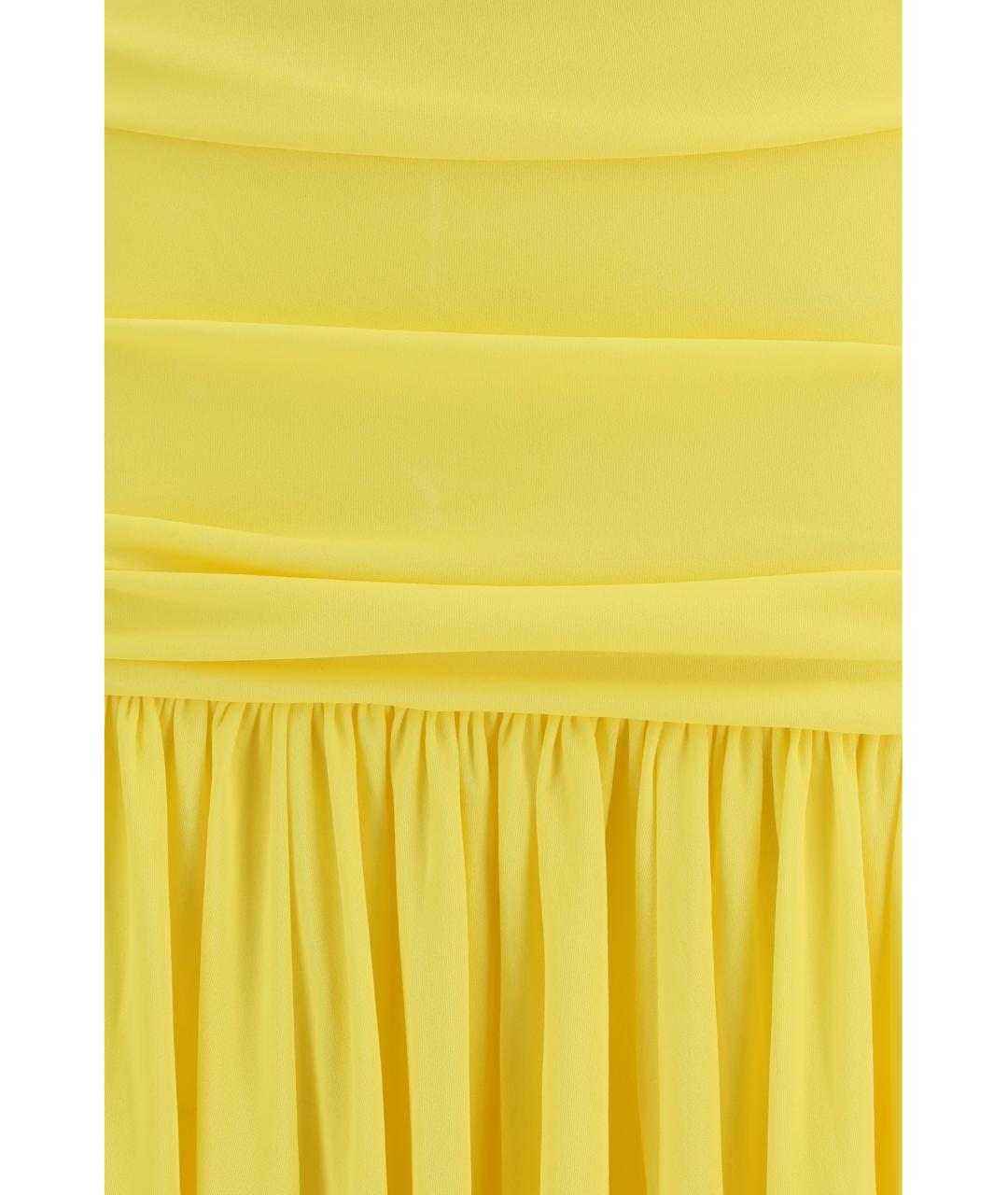 JACQUEMUS Желтое вискозное коктейльное платье, фото 3