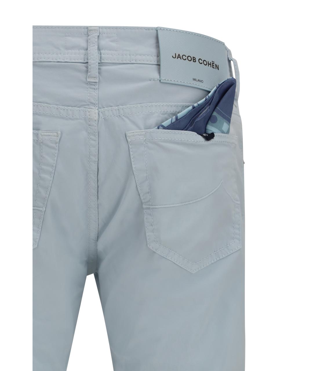 JACOB COHEN Голубые хлопковые повседневные брюки, фото 3