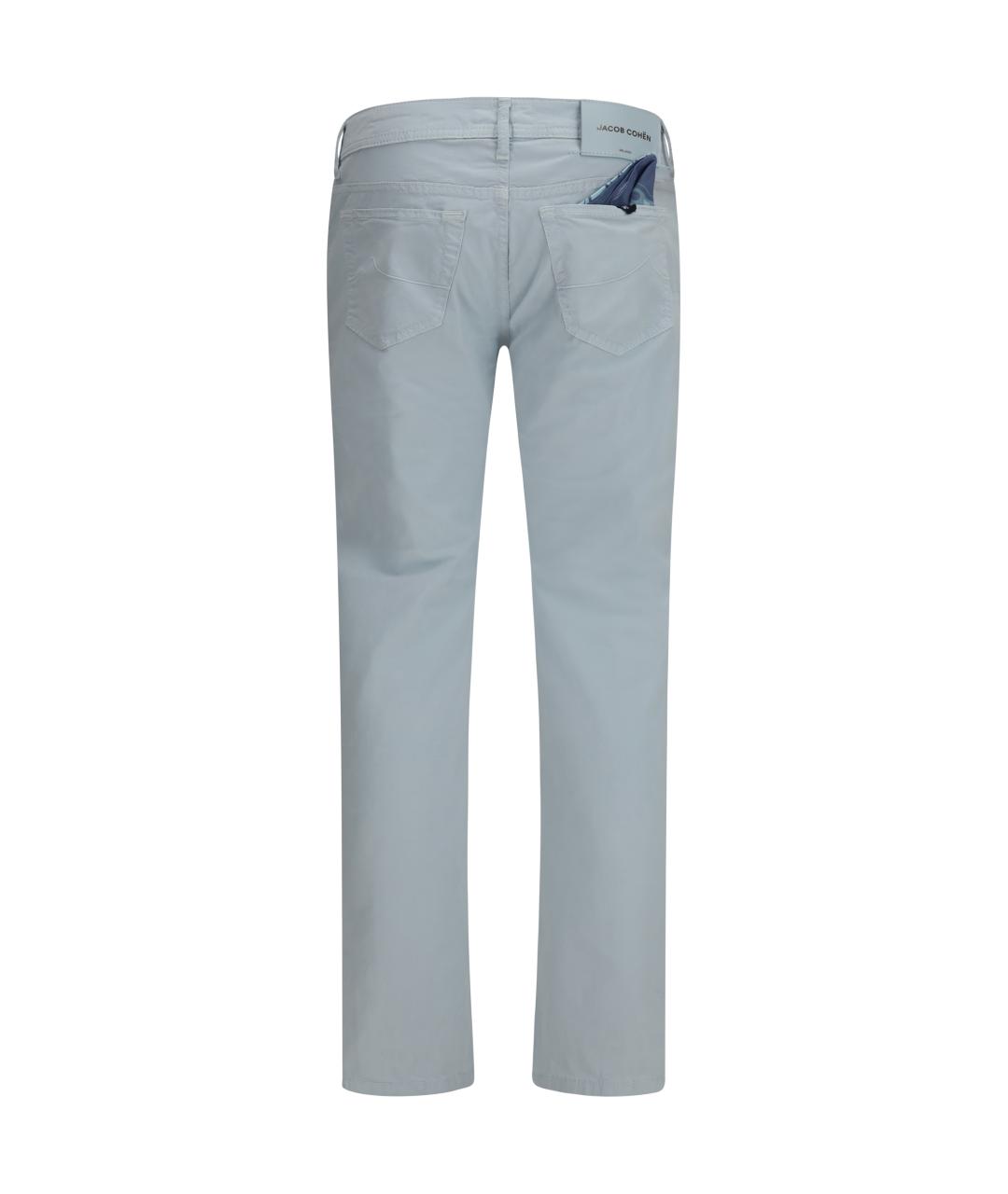JACOB COHEN Голубые хлопковые повседневные брюки, фото 2